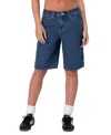 Edikted Star Low Rise Denim Bermuda Shorts In Blue
