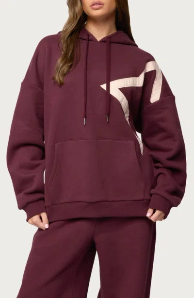 Edikted Starly Oversize Hoodie In Burgundy