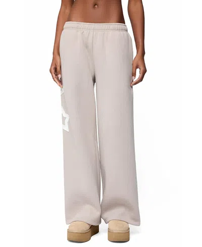 Edikted Starly Straight Leg Sweatpants In Neutral