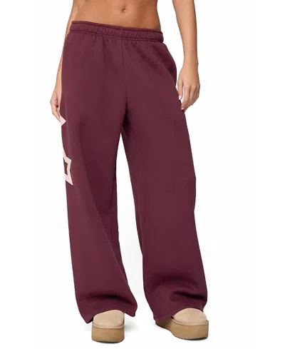 Edikted Starly Straight Leg Sweatpants In Brown