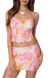 Edikted Stassi Cowl Neck Printed Corset In Pink