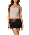 Shop Edikted Steel Side Slit Halter Top In Silver