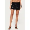 Edikted Steffie Sequin Beaded Low Rise Miniskirt In Multi