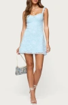 Edikted Stephanie Lace Minidress In Blue