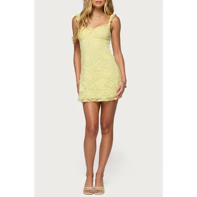 Edikted Stephanie Lace Minidress In Yellow