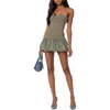 Edikted Strapless Bubble Hem Minidress In Olive