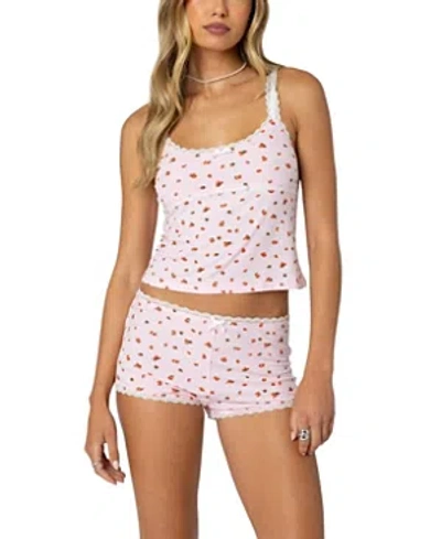 Edikted Strawberry Girl Printed Tank Top In Pink