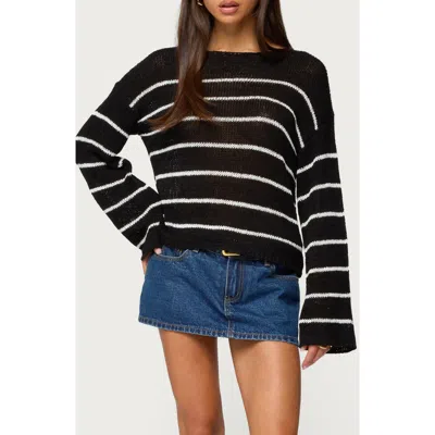 Edikted Stripe Drop Shoulder Sweater In Multi