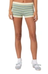 Edikted Stripe Rib Knit Shorts In Mix