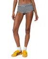 Edikted Stripey Rib Micro Shorts In Navy And White