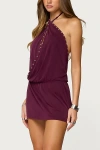 Edikted Studded Drop Waist Backless Mini Dress In Purple, Women's At Urban Outfitters