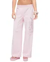 Edikted Studio Rhinestone Sweatpants In Pink