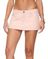 Edikted Sukie Low Rise Denim Miniskort In Pink