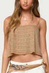 Edikted Sunna Studded Top In Brown, Women's At Urban Outfitters In Brown