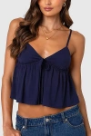Edikted Sunrise Babydoll Tank Top In Navy, Women's At Urban Outfitters In Blue