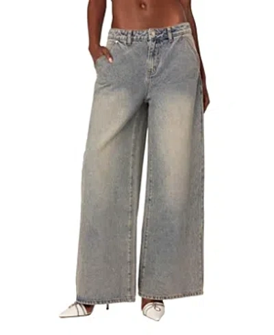 Edikted Super Baggy Wide Leg Jeans In Gray