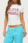 Edikted Super Model Sequin T-shirt In White