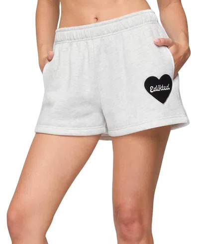 Edikted Big Love Sweat Shorts In Gray