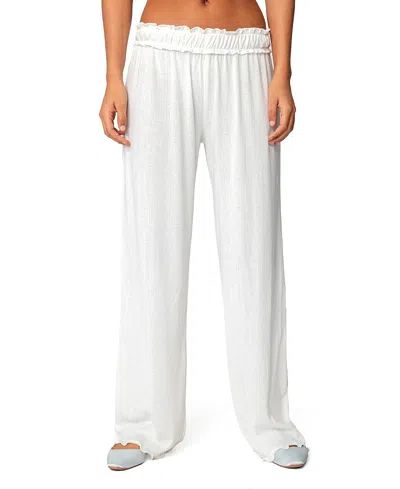 Edikted Sylvia Pointelle Pants In White