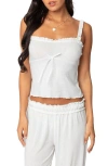 Edikted Sylvia Pointelle Tank In White