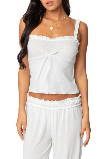 Edikted Sylvia Pointelle Tank In White