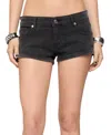 Edikted Syra Zipper Low Rise Denim Shorts
