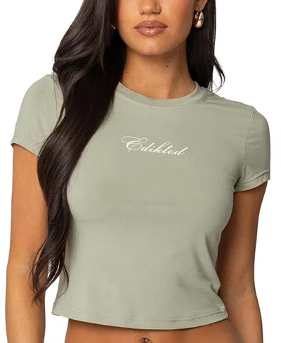 Edikted T Shirt In Olive
