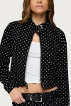 Edikted Tabitha Polka Dot Jacket In Black, Women's At Urban Outfitters In Black