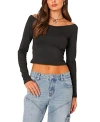 Edikted Women's Tahlia V Neck Off Shoulder Top In Black