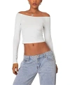 Edikted Tahlia V Neck Off Shoulder Top In White