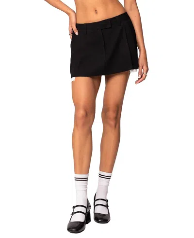 Edikted Tailored Mini Skirt In Black