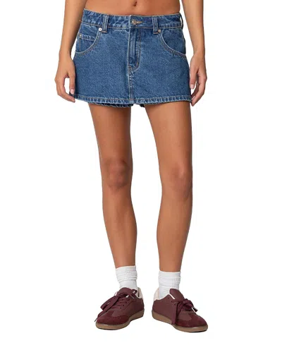 Edikted Talia Micro Skort In Dark Blue