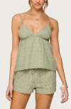 Edikted Talula Eyelet Babydoll Camisole In Green