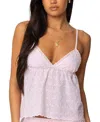 Edikted Talula Eyelet Babydoll Top In Light-pink