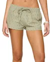 Edikted Talula Cotton Eyelet Tie Waist Shorts In Green