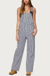 Edikted Tamsin Striped Overalls Pant In Navy/and/white, Women's At Urban Outfitters In Gray