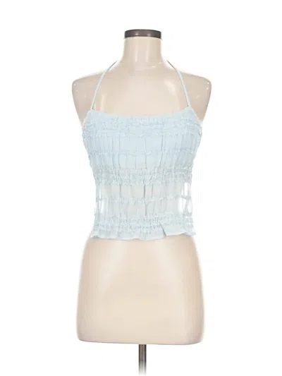 Pre-owned Edikted Tank Top Blue Halter Neckline Tops