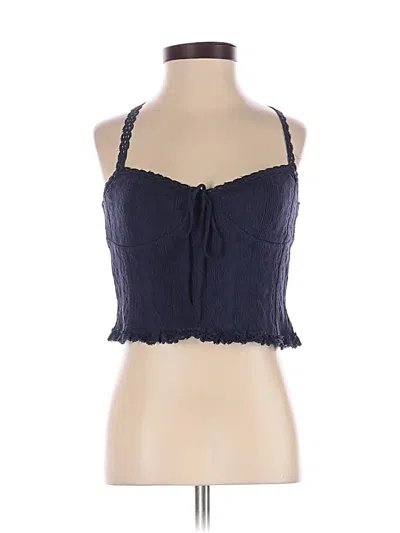 Pre-owned Edikted Tank Top Blue Halter Neckline Tops