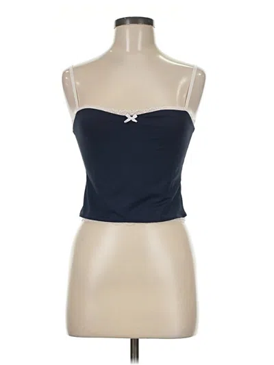 Pre-owned Edikted Tank Top Blue Strapless Neckline Tops