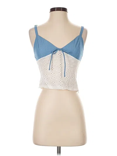 Pre-owned Edikted Tank Top Blue Strapless Neckline Tops