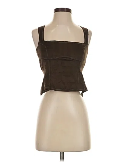 Pre-owned Edikted Tank Top Brown Strapless Neckline Tops