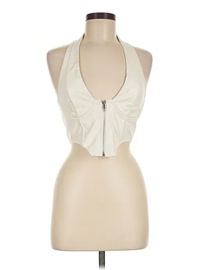 Pre-owned Edikted Tank Top Ivory Halter Neckline Tops