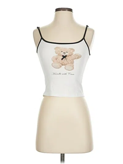Pre-owned Edikted Tank Top Ivory Strapless Neckline Tops In White