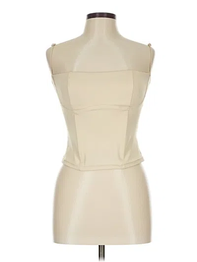 Pre-owned Edikted Tank Top Tan Strapless Neckline Tops In Brown