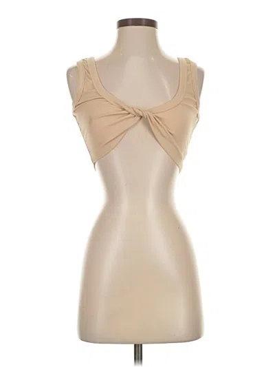Pre-owned Edikted Tank Top Tan Strapless Neckline Tops In Brown