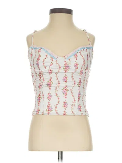 Pre-owned Edikted Tank Top White Strapless Neckline Tops