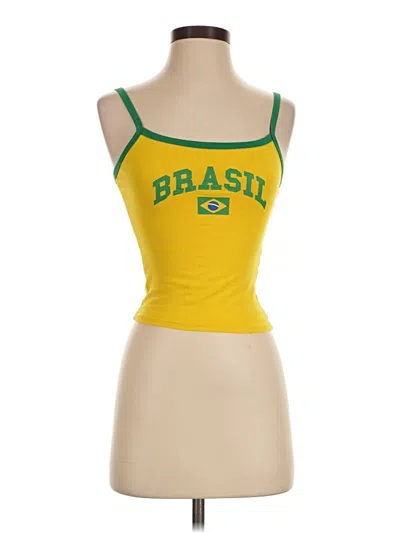Pre-owned Edikted Tank Top Yellow Strapless Neckline Tops