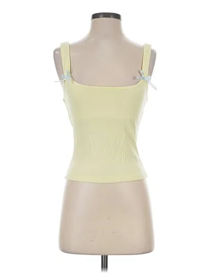 Pre-owned Edikted Tank Top Yellow Strapless Neckline Tops