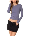 Edikted Tay Long Sleeve Top In Dark Gray