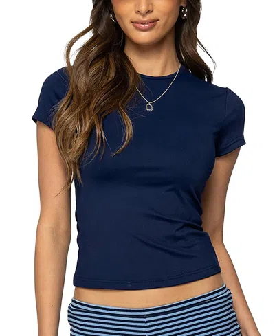 Edikted Tay Short Sleeve Top In Blue